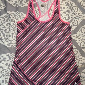 RBX Women's Pink and Black Striped Tank Top